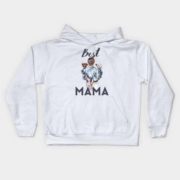 Best Mama Kids Hoodie by BloomInOctober